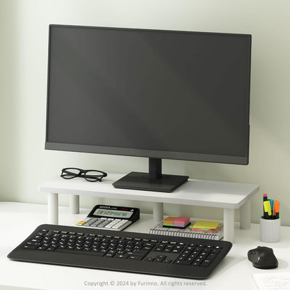Furinno Turn-N-Tube Corner Monitor Riser Stand with Stainless Steel Tubes, Americano