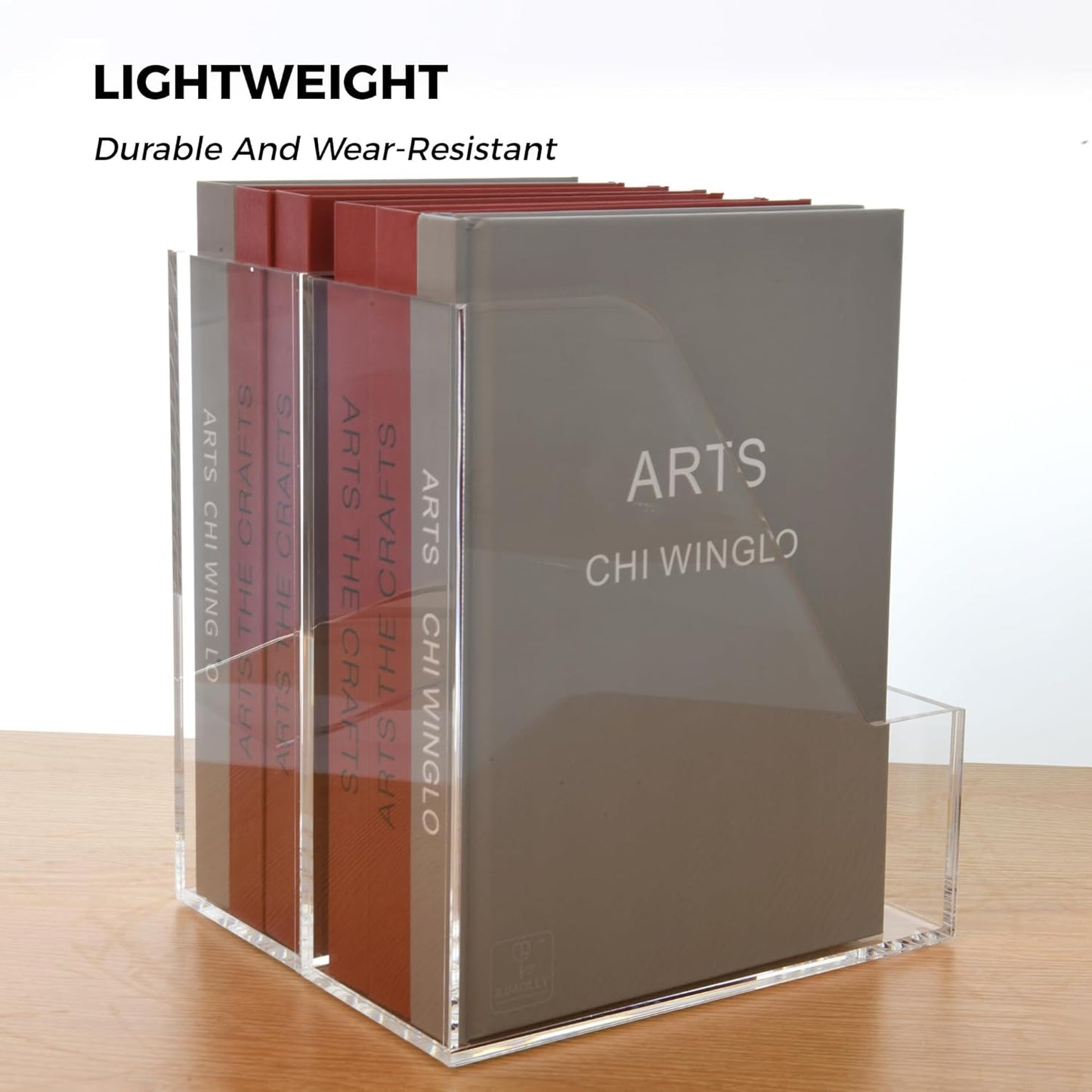 Magazine Holder - Acrylic File Holder and Desk Organizer, Clear Bookend File Sorter, Acrylic Book Organizer and Storage Box for Documents, Magazine Holder Rack for Classroom, Home, and Office