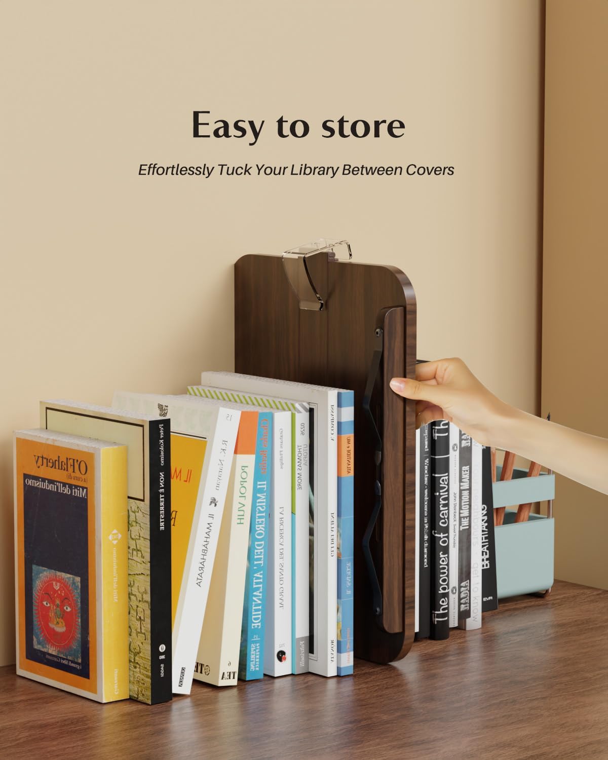 Book Stands for Reading,Adjustable Book Holder with 360° Rotating Metal Base,Foldable Cookbook Stand, Reading Hands Free with ABS Expandable Page Clips for Recipe,Textbook,Laptop