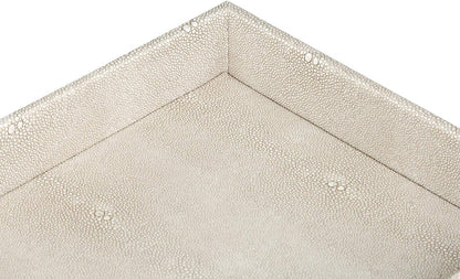 HofferRuffer Faux Leather Vanity Tray, Elegant Desktop Storage Organizer, Decorative Catchall for Perfume, Bathroom Valet, Nightstand or Dresser, Black, 10.2 x 8.4 x 1.8 Inches