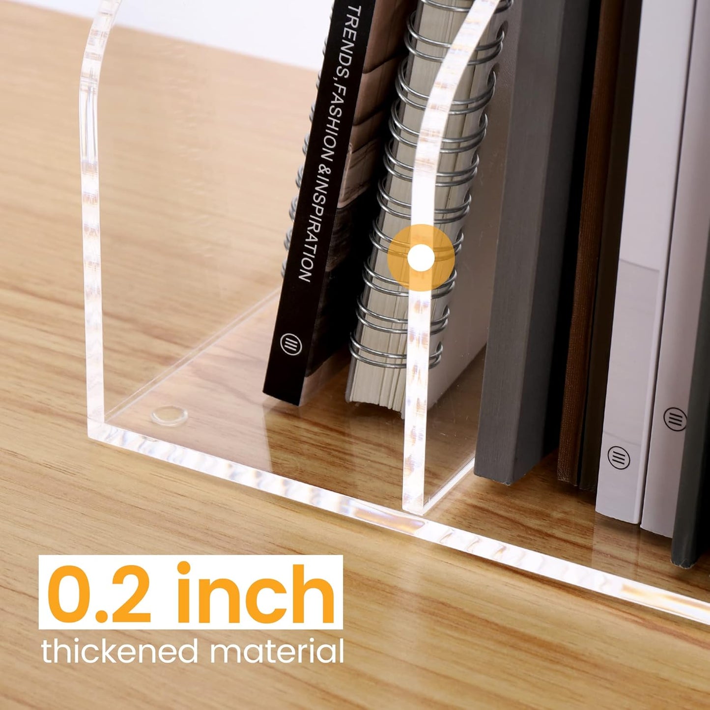 Magazine Holder, Clear Acrylic Magazine Rack, File Organizer for Office Desk, Book Organizer,-One-Piece-3 Vertical spaces,1 pack (B5)……