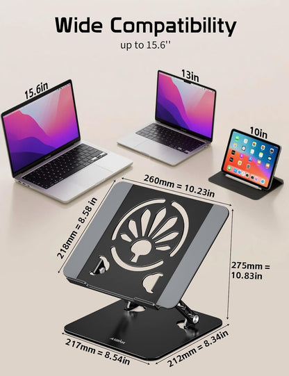 Aluminum Laptop Stand for Desk – Adjustable Ergonomic Laptop Riser, Foldable & Portable Holder Fit for MacBook & 10"-16" Laptops for Office, Home & Travel,Purple