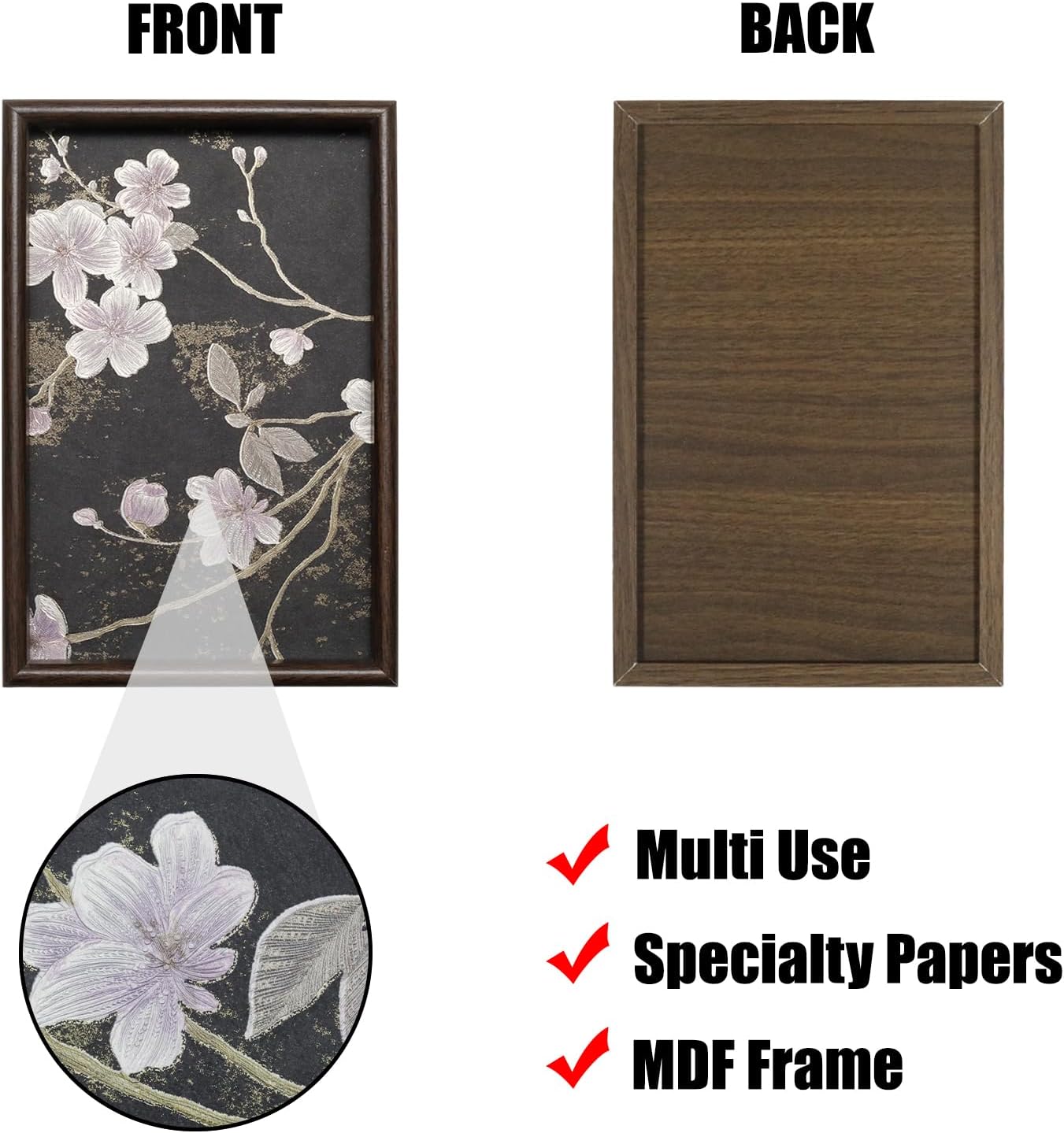 Wooden Valet Tray with Leather Base, EDC Catch All Tray Nightstand Entryway Table Vanity Organizer 11.8x7.9, Black