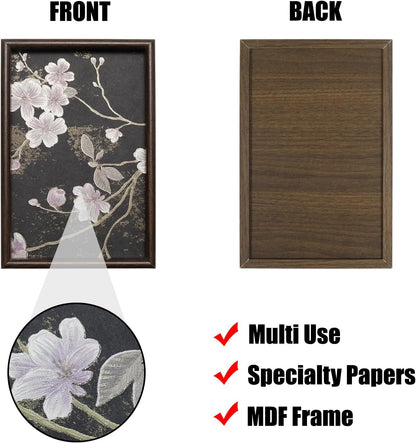 Wooden Valet Tray with Leather Base, EDC Catch All Tray Nightstand Entryway Table Vanity Organizer 11.8x7.9, Black