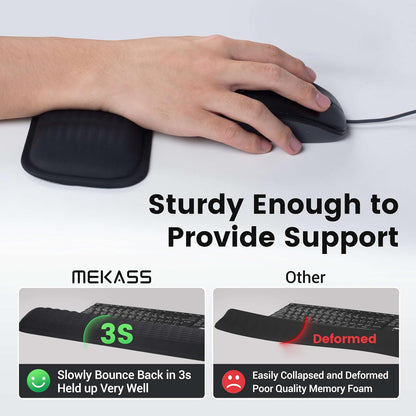 MEKASS Keyboard Wrist Rest, Soft Memory Foam Wrist Support for Keyboard, Keyboard Hand Rest Pad for Wrist Pain Relief, Keyboard Wrist Guard for Long Hours of Work, Gaming, Studying（Classic Black）