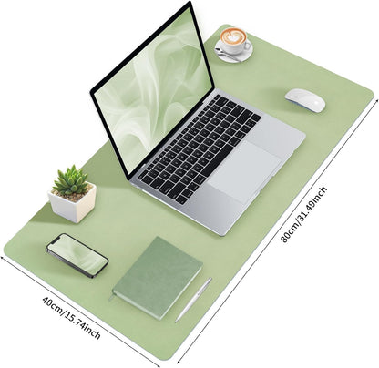 Bloss Leather Desk Pad and Keyboard Wrist Rest, Large Mouse Pad + Keyboard Pad+Mouse Wrist Support, Non-Slip Desk Mat Protector for Office, Home(31.5×15.7 Inches,Beige)