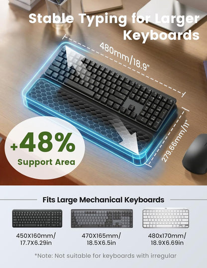 Vaydeer Wrist Rest with Keyboard Stand, Computer Wrist Support Pad, Ergonomic Keyboard Riser Holder Lifter Tray with Wrist Pad, Soft Memory Foam Desk Cushion, Palm Hand Typing for Office Home School