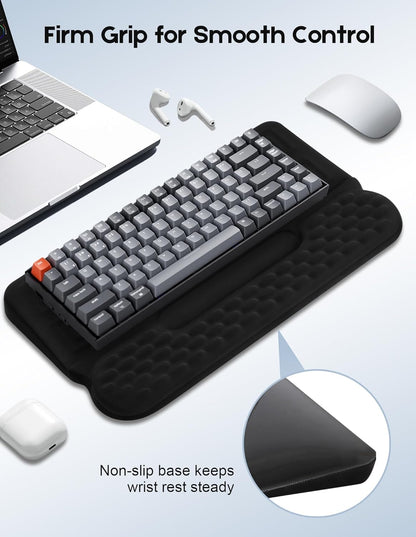 Wrist Rest with Keyboard Stand and Storage Slot, Ergonomic Computer Keyboard Wrist Rest, Soft Memory Foam, Non-Slip Base, Wrist Pad for Keyboard Pad with Wrist Support for Work Study Game