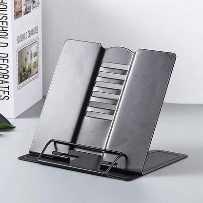 Dicunoy Set of 2 Metal Desk Book Stand, Adjustable Reading Rest Book Holder, Sturdy Bookstands for Recipes, Textbooks, Tablet, Music Books, Cookbook, Recipe, iPad, Magazine, Menu