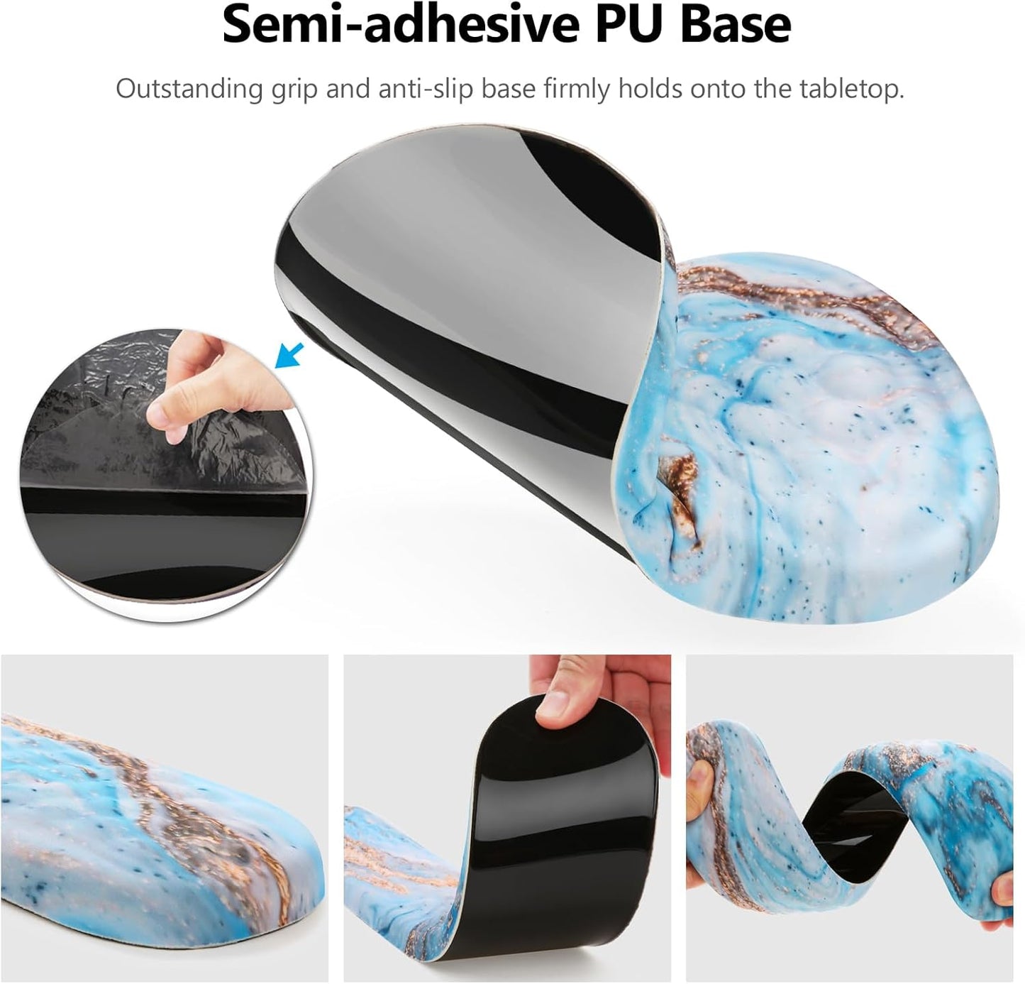 Mouse Pad Wrist Support, Laokiiy 2 in1 Keyboard Wrist Rest+ Ergonomic Mouse Pad, Non-Slip Wrist Rest for Computer Keyboard, Made Easy Typing & Relieve Wrist Pain（Banana Leaf Green）