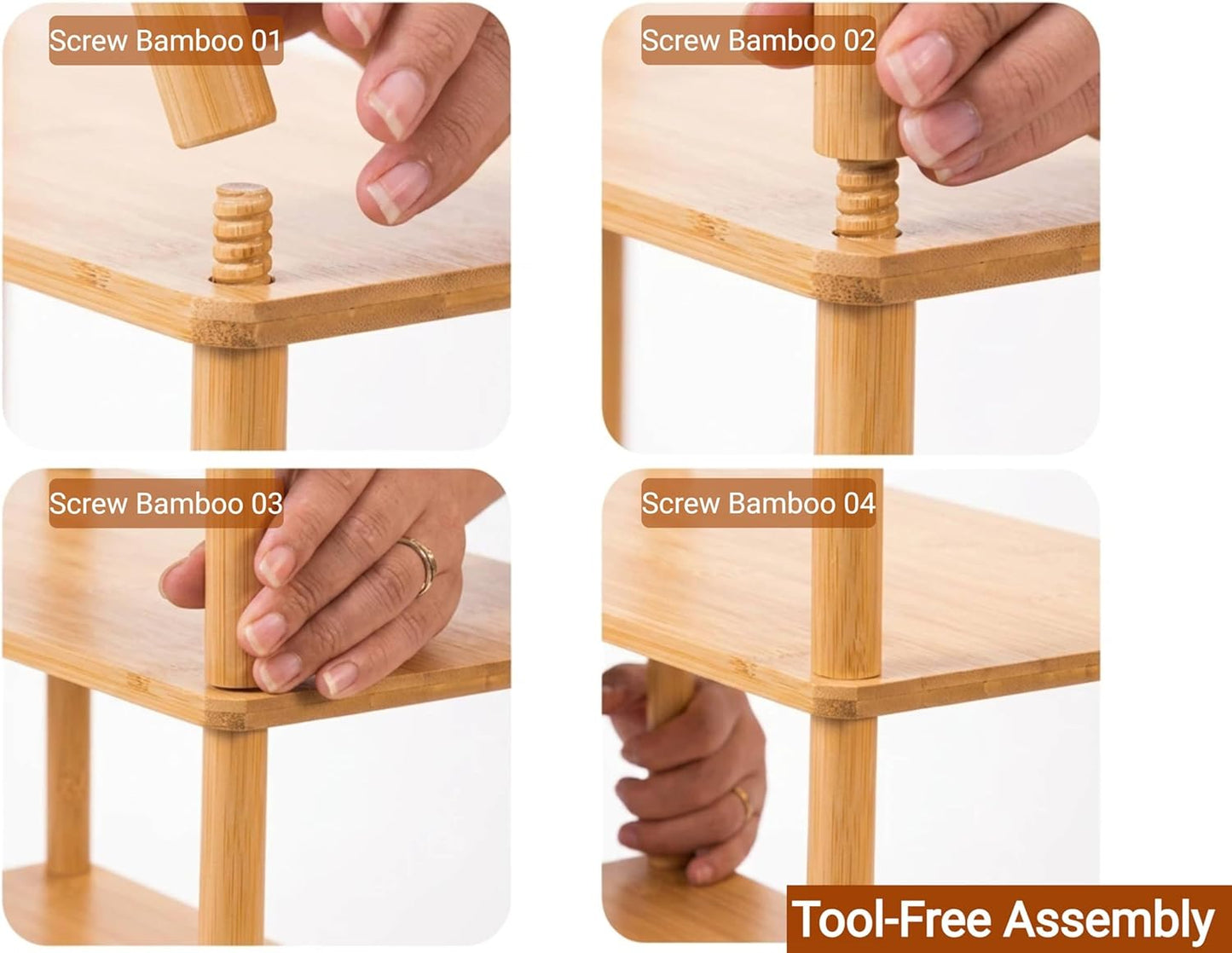 2-Tier Expandable Bamboo Desktop Organizer Shelf Kitchen Cabinet and Counter Riser Display Shelf for Top of Desk Home Office Bathroom Coffee Table Display Stand (1, Natural, 2-Tier Plus)