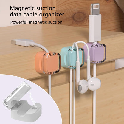 IFNOW 6 Pack Magnetic Cable Clips for Nightstand Black and White Self Adhesive Cord Holder Adjustable Clip for Desk, Nightstand, Phone Charger, Computer, Home, Office, Car