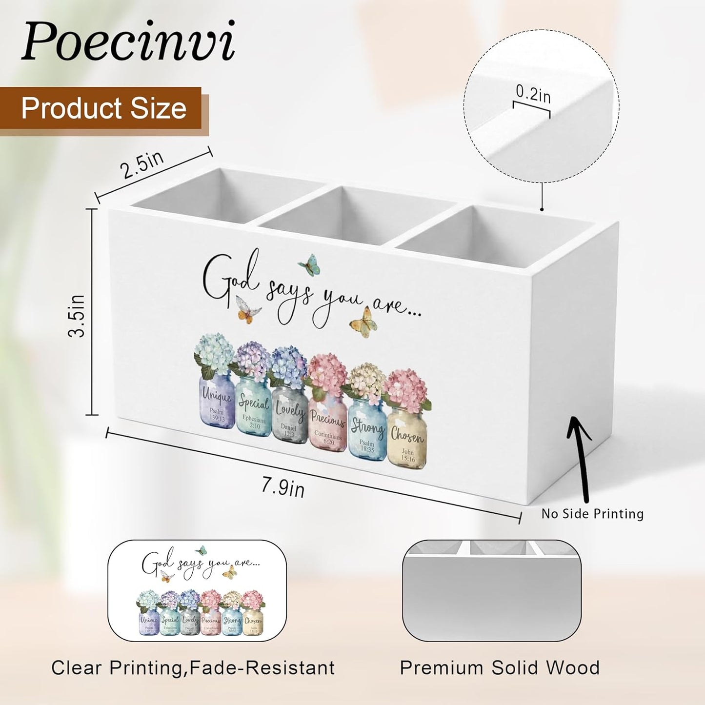Blue Coquette Bow Pen Holder for Home Office Desk, Girly Office Decor, Preppy Blue Ribbon Bow Aesthetic Wooden Box Sign Pencil Holder for Desk Shelf Organizer