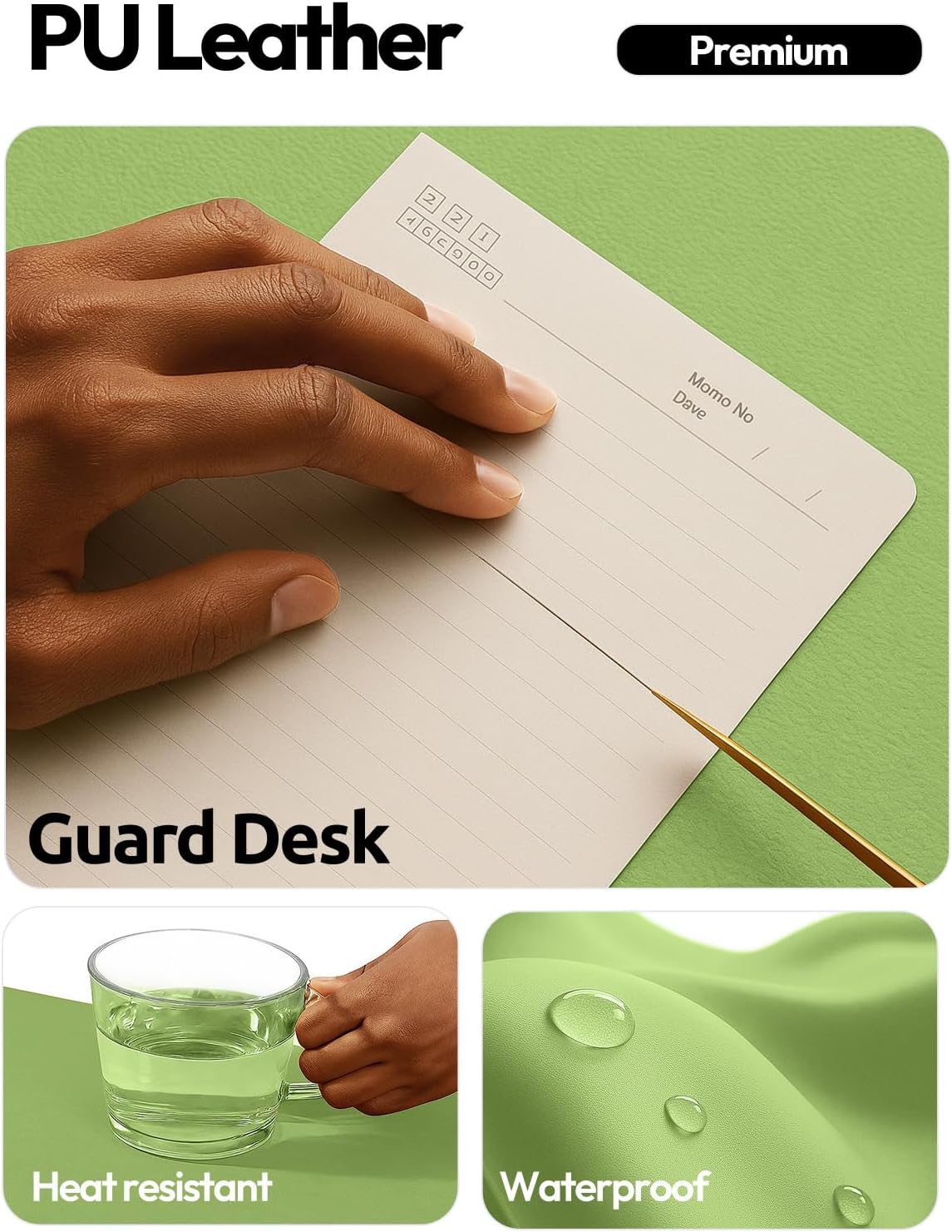YSAGi Leather Desk Protector, Office Mat, Large Mouse Mat, Non-Slip PU Leather Blotter, Laptop Pad, Waterproof Writing Pad for Office and Home (Light Pink, 23.6" x 13.8") - Colors B