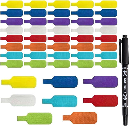 40PCS Cable Labels, Electrical Cable Marking Stickers, Multi-Color Handwritten Cable Labels, Suitable for Cable Management and Identification