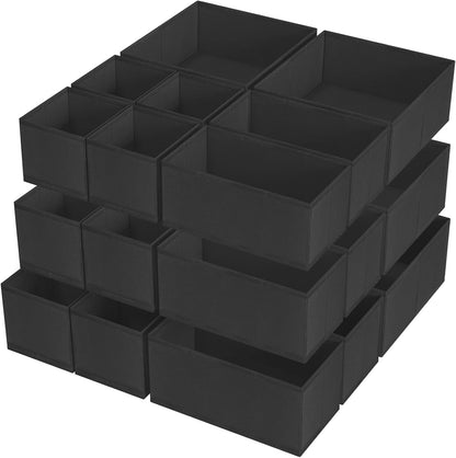 Criusia Drawer Organizer Clothes, 8 Pack Underwear Organizer, Foldable Closet Organizers and Storage Dresser Dividers for Clothes, Socks, Scarves, Ties (Gray)