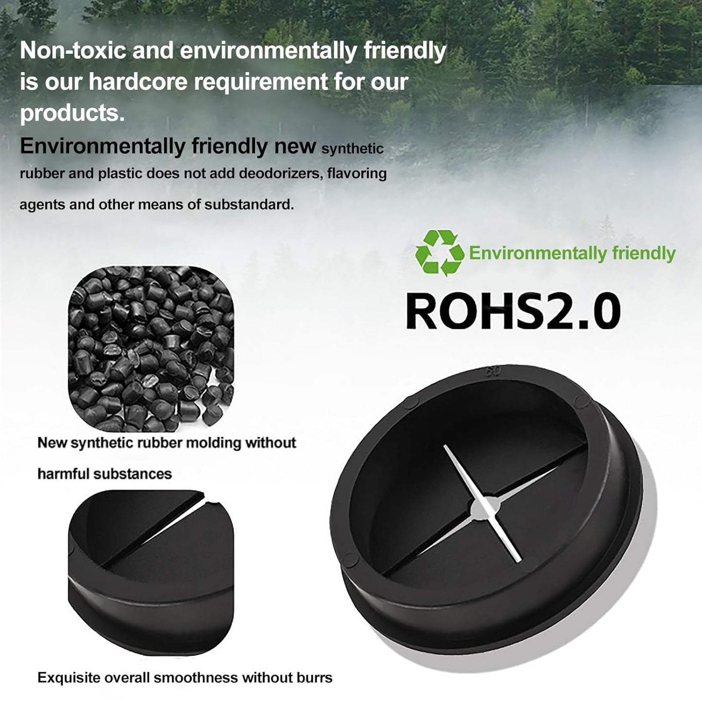 1 Inch Cable Grommet (25mm) – 12 Pcs Flexible Rubber Wire Hole Covers for Server Racks, Network Boxes, Thick Cable Management (Black)
