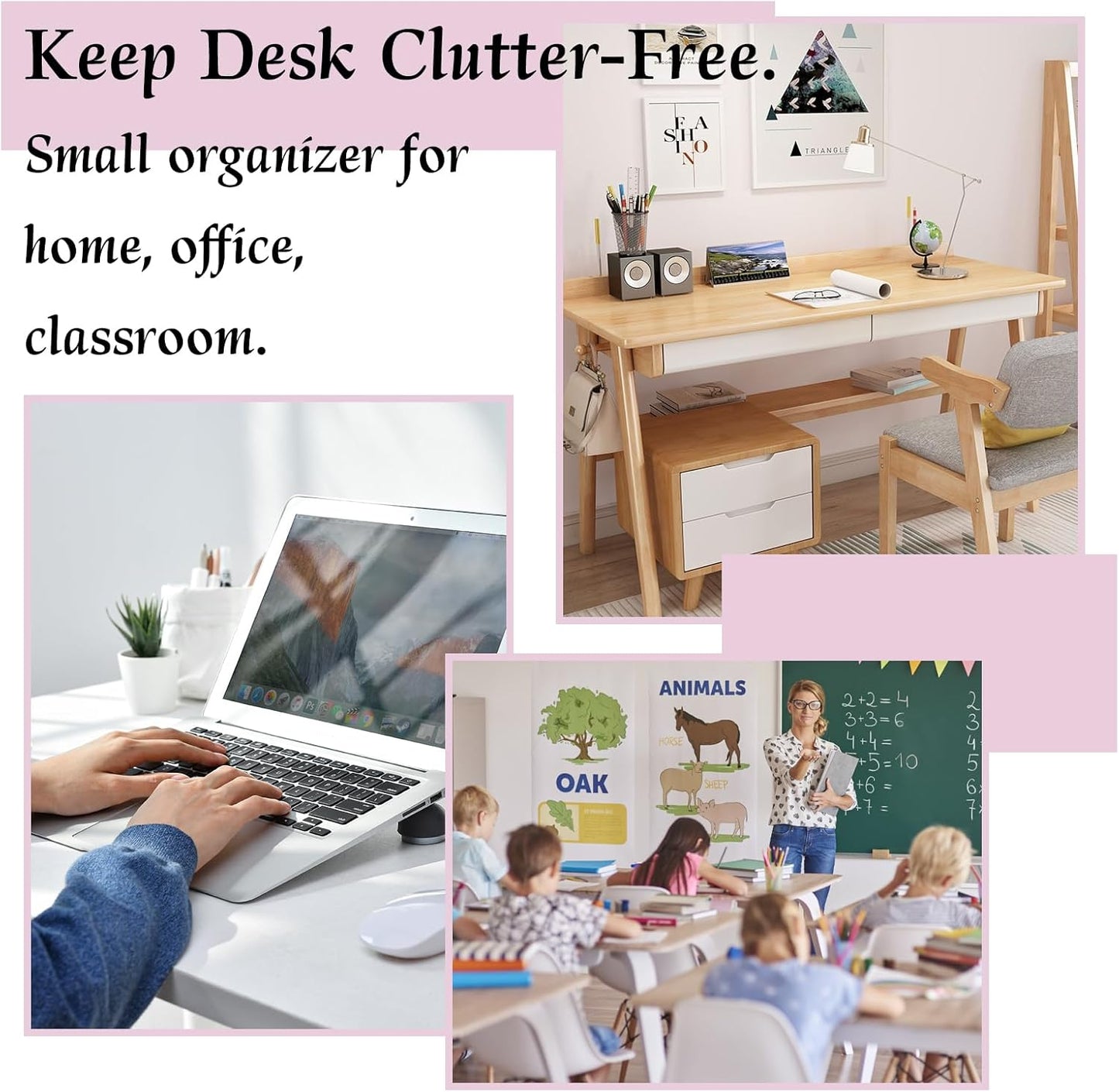 Small Drawer Organizer for Desk, 4.7" x 4.7" x 3.8" Small Desktop Organizer with 6 Drawers, Plastic Storage Box for Office, Classroom, Craft and Home Organization