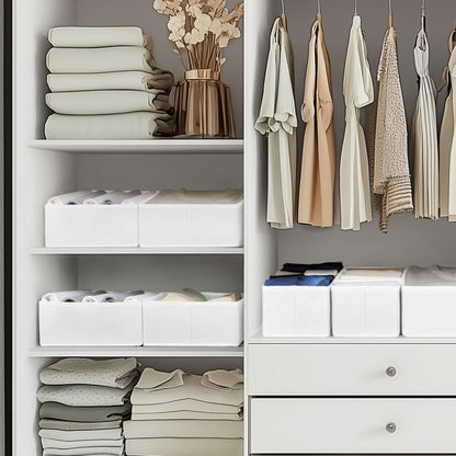 Criusia Drawer Organizer Clothes, 10 Pack Dresser Organizer for Baby Clothes, Underwear, Sock- Foldable Closet Organization and Storage Dividers Bins for Nursery, Bedroom (Beige)