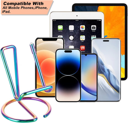 ROPOSY Cell Phone Stand for Desk, Cute Metal Gold Cell Phone Stand Holder Desk Accessories, Compatible with All Mobile Phones, iPhone, iPad