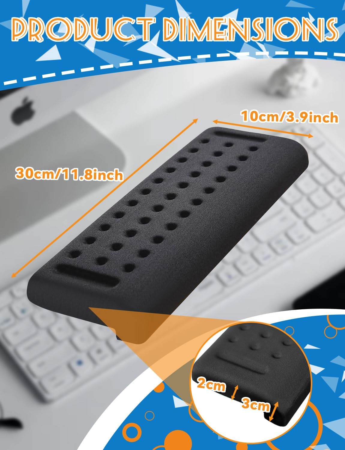 2 Pack L-Shaped Ergonomic Keyboard Mouse Pad for Wrist Rest, Desk Elbow Wrist Pad Mat Non Slip, Wrist Support for Computer Keyboard Typing and Pain Relief, Desk Pad for Office, Work, Gaming