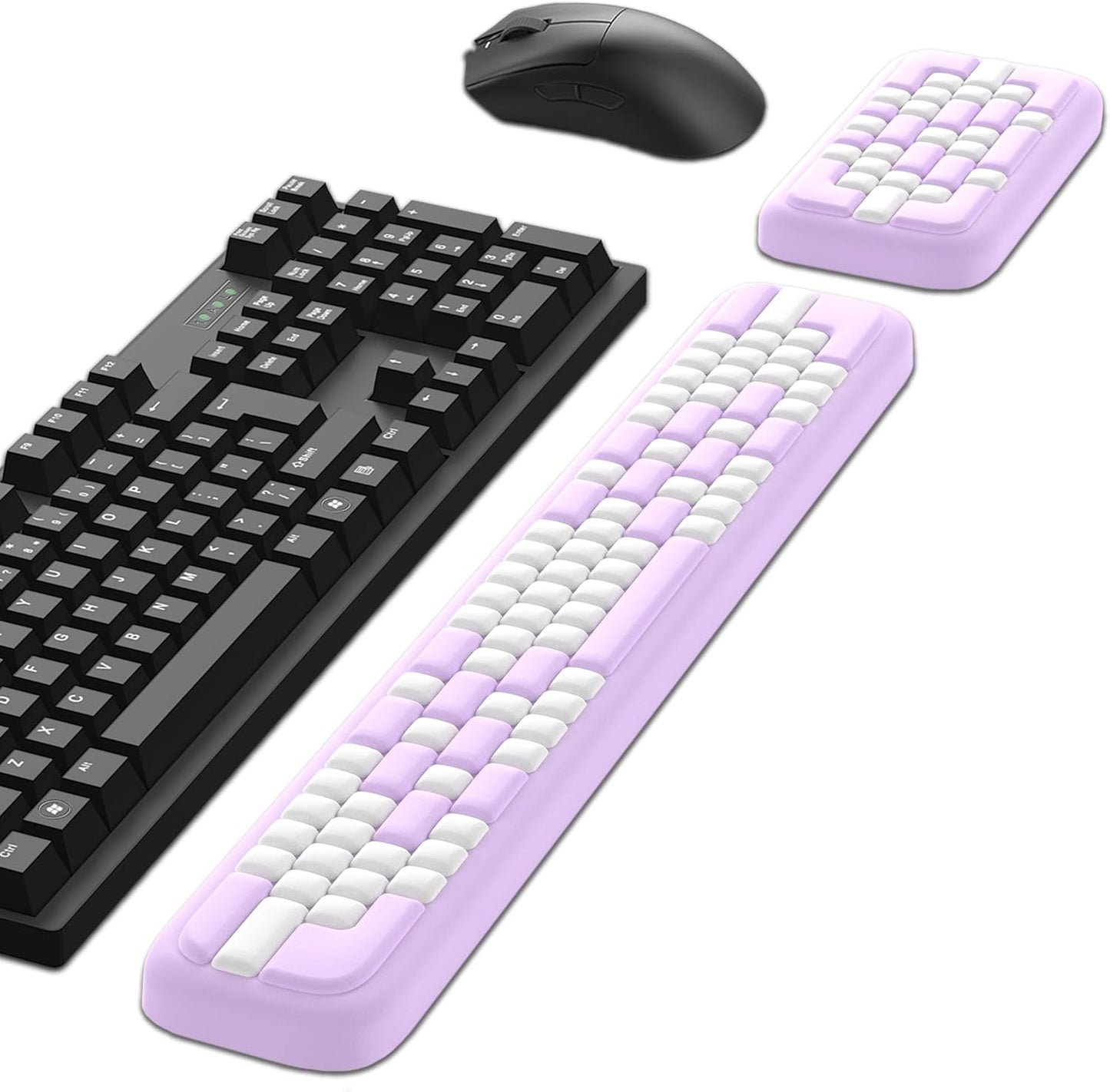 MEKASS Keyboard Wrist Rest, Ergonomic Wrist Pad, Soft Memory Foam Keyboard Hand Rest with Non-Slip Base, Easy Typing, Pain Relief, Comfort Support for Office Work Gaming Computer Accessories (Black)