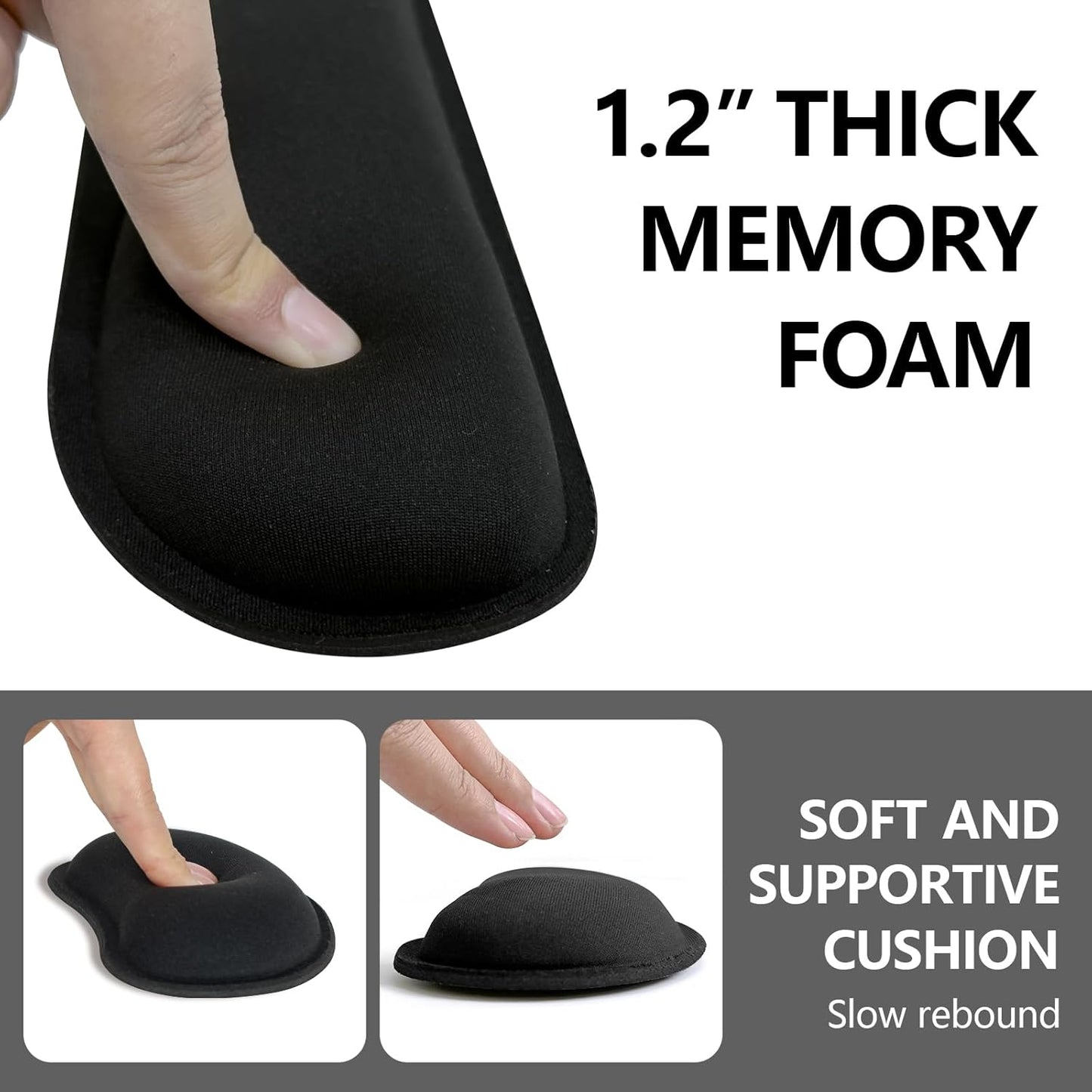 Wrist Rest for Computer Keyboard and Mouse, Ergonomic Design Wrist Support Pad for Keyboard, Soft Memory Foam Desk Pads Support Hand and Arm Easy Typing Pain Relief, 2 Piece Pad, Cream Pink