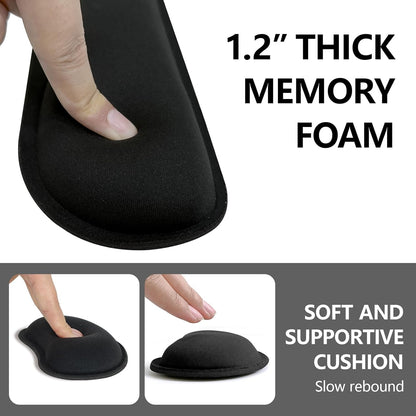 Wrist Rest for Computer Keyboard and Mouse, Ergonomic Design Wrist Support Pad for Keyboard, Soft Memory Foam Desk Pads Support Hand and Arm Easy Typing Pain Relief, 2 Piece Pad, Cream Pink