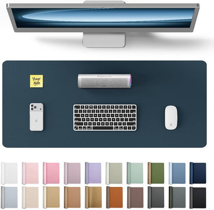 YSAGi Leather Desk Protector, Office Mat, Large Mouse Mat, Non-Slip PU Leather Blotter, Laptop Pad, Waterproof Writing Pad for Office and Home (Light Pink, 23.6" x 13.8") - Colors B