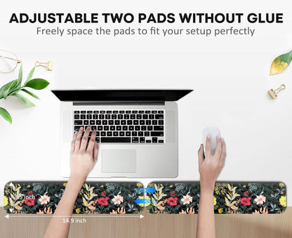 JIKIOU L-Shaped Desk Elbow Pad for Desk, Memory Foam Elbow Support Padding with Non-Slip, 2 Pack Ergonomic Desk Edge Cushion, Wrist Comfort Support for Office Home Black