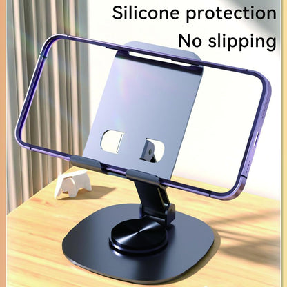 Adjustable Cell Phone Stand,360 Rotating Foldable Desktop Cellphone Stand with Anti-Slip Base Portable Phone Holder for iPhone 16 15 14 13 Pro Max, All Smart Phones, iPad (Wood)