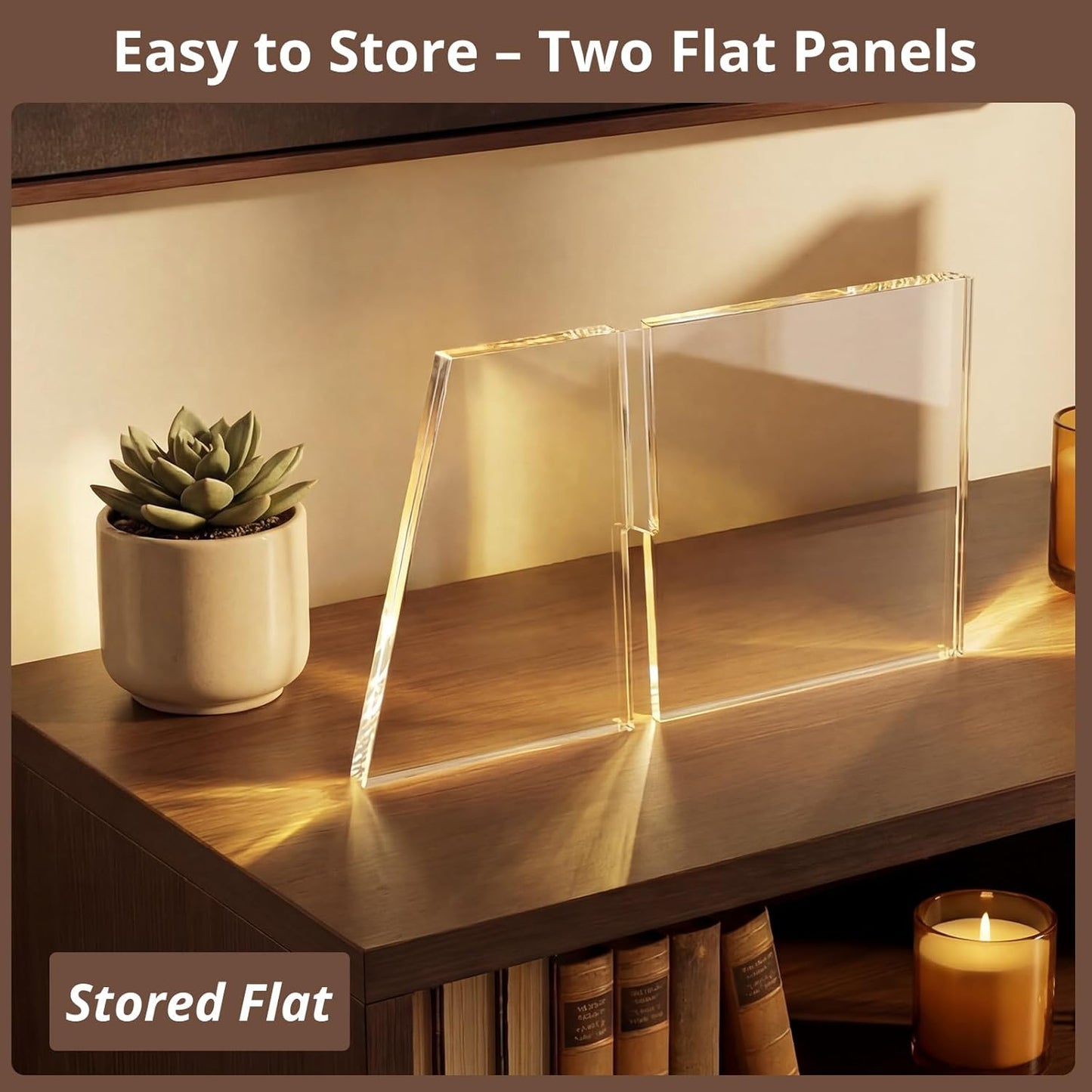 Acrylic Desktop Book Stand, Clear Angled Book Holder Display for Cookbooks, Magazines & Art Books, 12×7×5 in Slim Transparent Reading Stand for Desk & Coffee Table