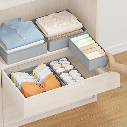 DIMJ Drawer Organizer Clothes - 20 Pack Closet Drawer Organizer Bins for Baby Clothes Storage, Fabric Dresser Organizer for Nursery Bedroom, Foldable Small Drawer Dividers for Underwear Socks