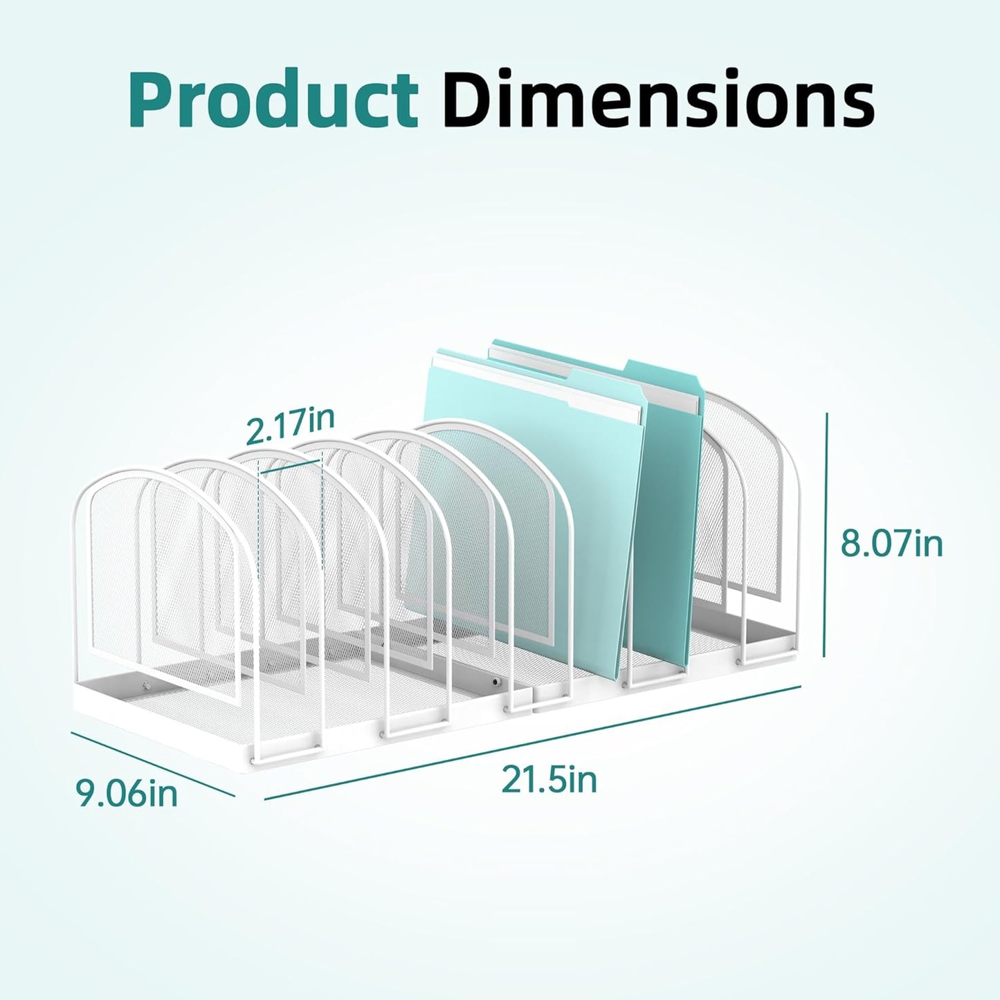 SUPEASY File Organizer for Desk, 5-Section Mesh Desk Organizer, Vertical File Holder Desktop Organizer File Sorter, File Folder Holder for Office Supplies, Black