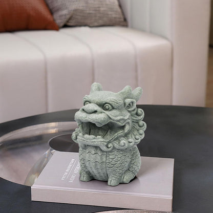 Dragon Pen Holder for Desk, Pen Holder Figure, Chinese Feng Shui Desk Organizer, Animal Figure for Office/Study Display Decoration