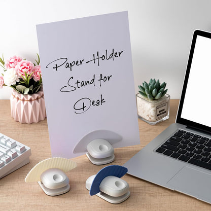 Faccito 3 Pcs Paper Holder Stand for Typing Non-Slip Mat Desktop Folder Document Holder with Anti-Slip Pads Portable Copy Stand Desktop Clamp for A4 Paper Office Reading (White,Blue,Red)