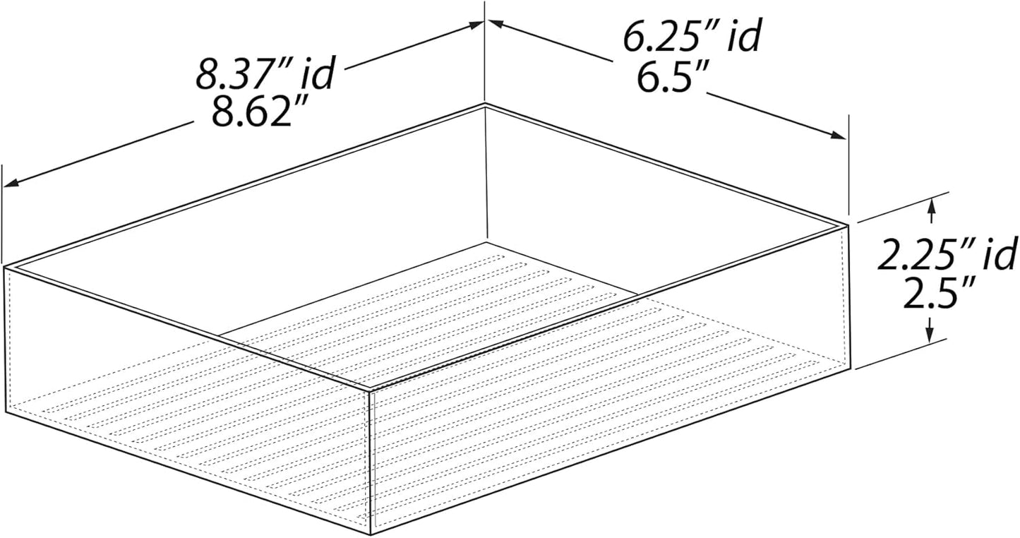 Azar Displays 556735-4PK Large Organizer Tray Oversized Clear Plastic Storage Tray for Kitchen Drawers Pantry Desk and Craft Room BPA-Free (Pack of 4)