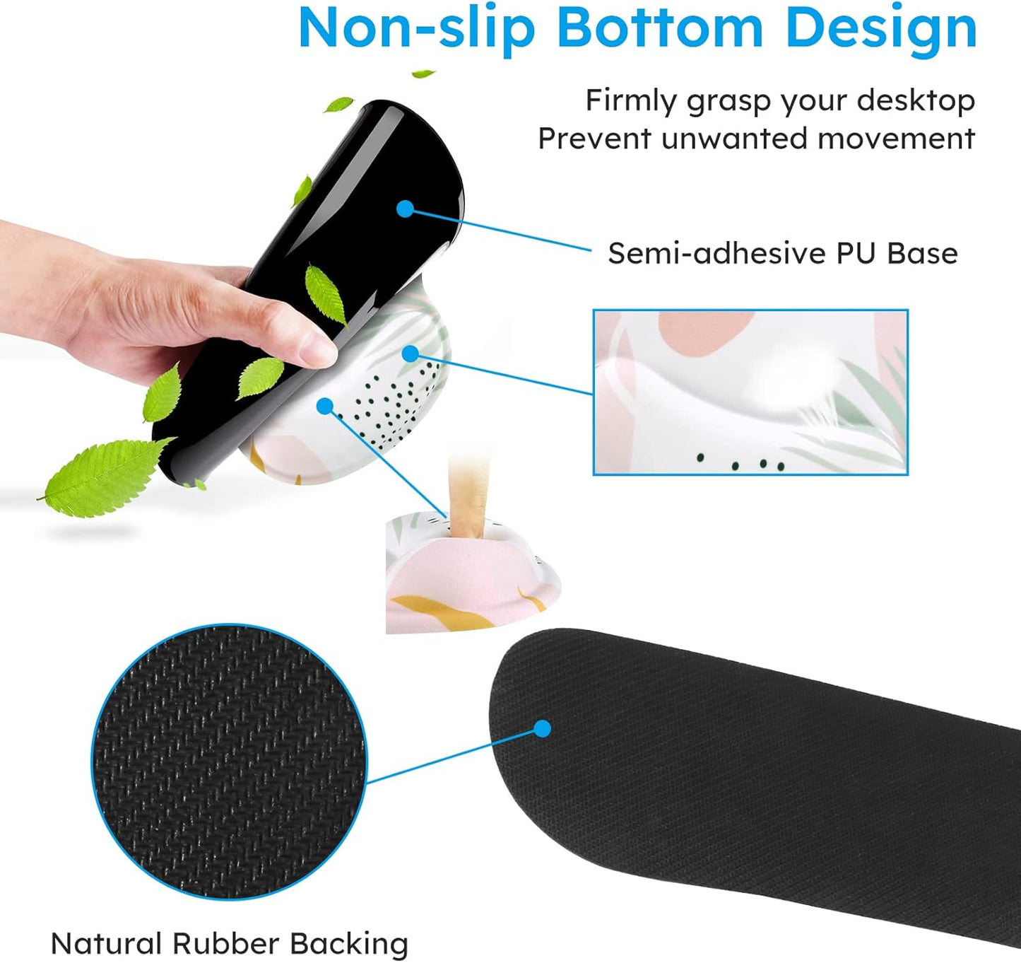 iCasso Desk Mat, Gaming Mouse Pad Wrist Support Set,4in1 XXL Large Mousepad + Keyboard Wrist Rest+Mouse Wrist Rest+Coaster Set with Ergonomic Design for Home Office Table Computer-Penoy