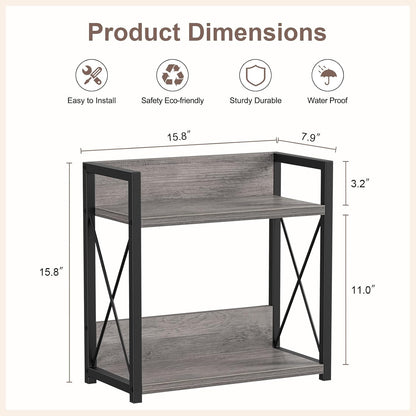 Giikin Countertop Shelf Organizer, 2 Tier Kitchen Spice Rack Organizer for Countertop, Wood Coffee Counter Shelf Organizer for Home (Bamboo, S)