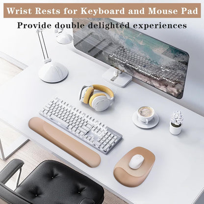 Wrist Rest for Keyboard and Mouse, Ergonomic Gel Computer Keyboard Wrist Rest with Memory Foam, Keyboard Wrist Support Pad for Long Hours of Work, Gaming, Studying-Relieve Wrist Pain