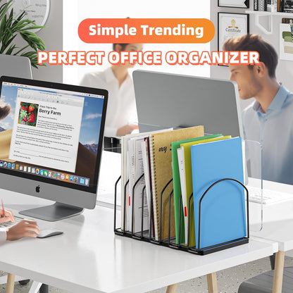 Simple Trending 9 Section Metal File Sorter Organizer for Desk Home Office, Black