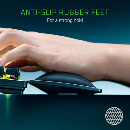 Razer Ergonomic Wrist Rest for Mini Keyboards: Plush Leatherette Memory Foam Cushion - Anti-Slip Rubber Feet