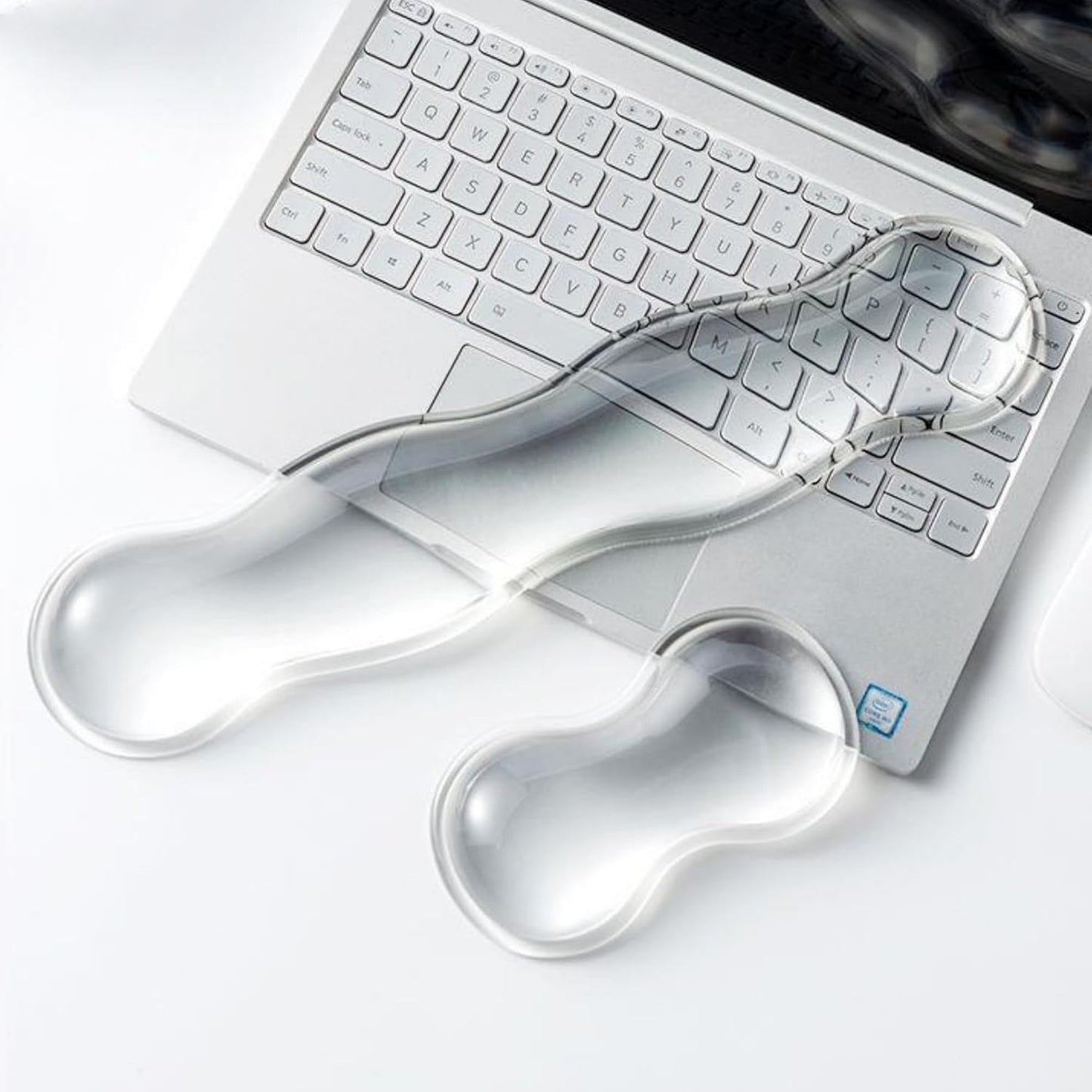Mouse Pad with Wrist Rest, Soft Cloud Gel Keyboard Mouse Pad Set with Hand Wrist Support, Cute Non Slip Office Desk Accessories for Comfort/Pain Relief/PC Gaming/Computer/Laptop, (Clear Cloud)