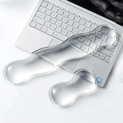 Mouse Pad with Wrist Rest, Soft Cloud Gel Keyboard Mouse Pad Set with Hand Wrist Support, Cute Non Slip Office Desk Accessories for Comfort/Pain Relief/PC Gaming/Computer/Laptop, (Clear Cloud)