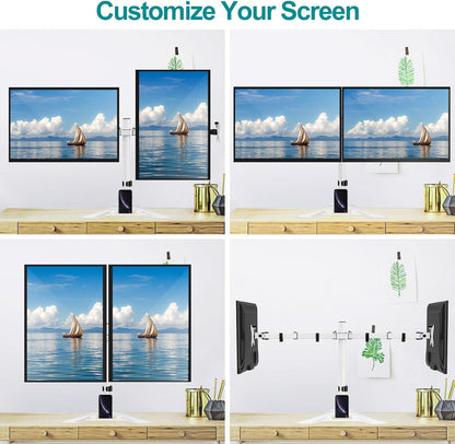 MOUNT PRO Single Monitor Stands Fits 13-32 inch/17.6 lbs Screen, Free-Standing Computer Monitor Mount for Desk, Display Standing with Adjustable Height/Tilt/Swivel/Rotation, VESA 75x75 100x100