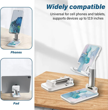 Desk Cell Phone Stand - Adjustable Angle-iPad Holder, Universal Compatible Phone Holder for Desk