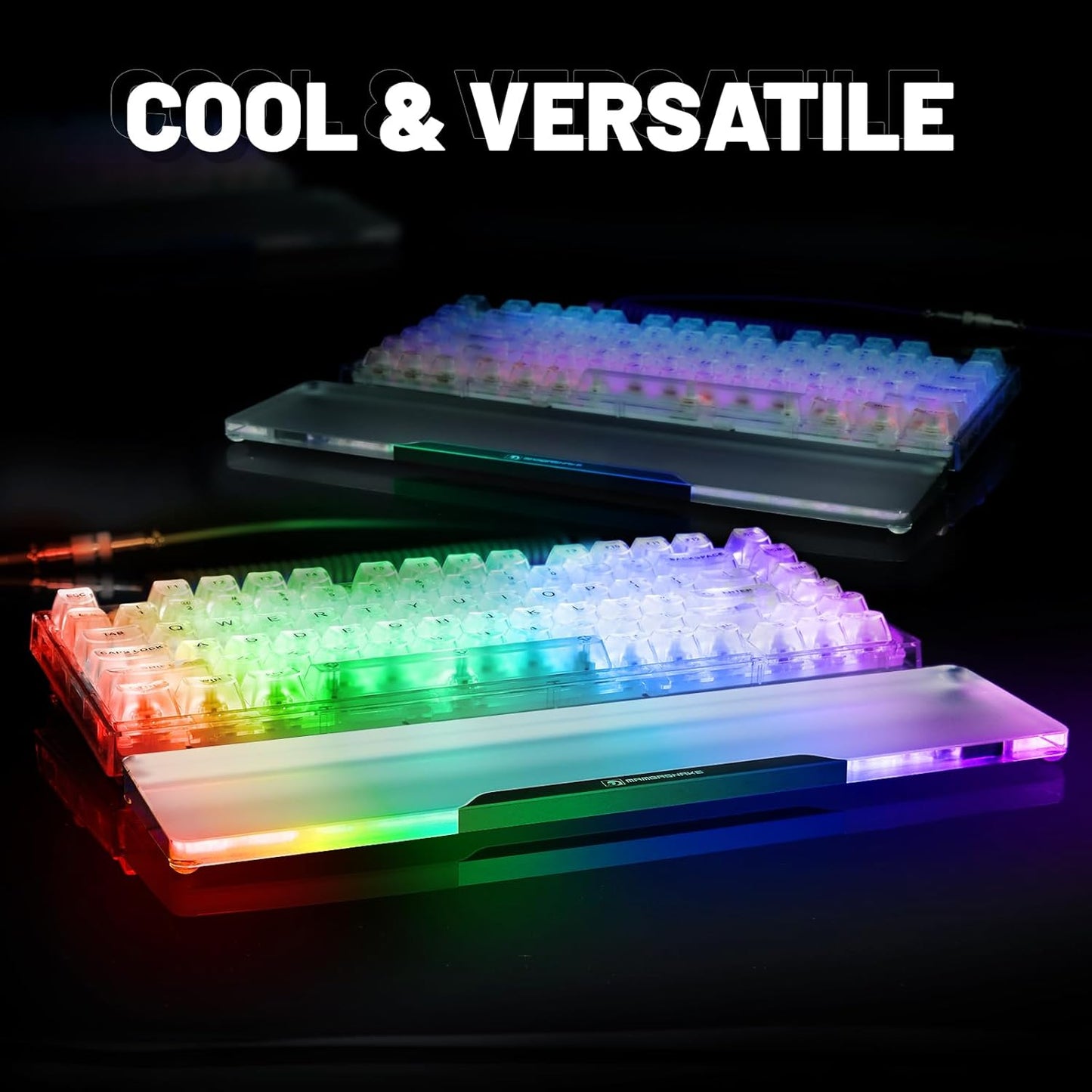 SELORSS Acrylic Keyboard Wrist Rest 98-Key Mechanical Keyboards Ergonomic Palm Rest for Computer Keyboard,Anti-Slip Base,Wrist Pad for Laptop,Office & Home-Easy Typing