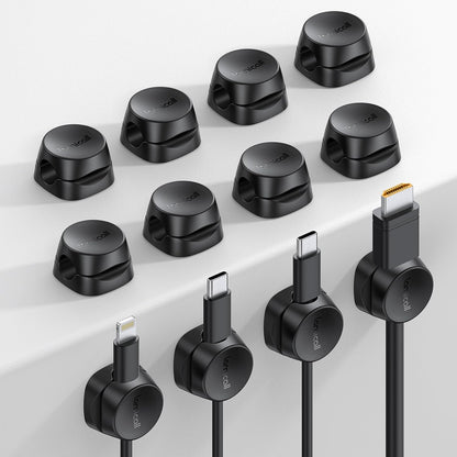 Lamicall Cord Organizer [1s Lock] Spring Cable Holder Clips - 6Pack Desk Cable Management Clips, Phone Charger Cord [Smooth Adjustable], Adhesive Wire Organizer Keeper for Nightstand Wall Car Office