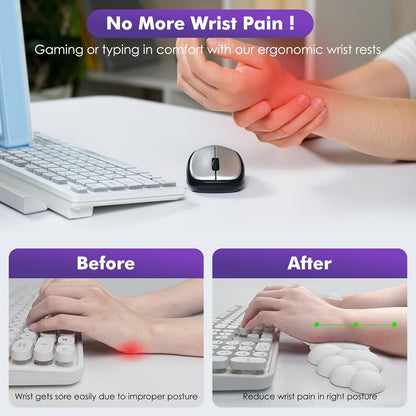 MoKo Cloud Wrist Rest, Ergonomic Cloud Keyboard Wrist Rest with Mouse Rest Wrist Pad, Durable Polyester Cloud Arm Rest Wrist Pad for Keyboard and Mouse for Office, Gaming, Computer, Laptop, Green