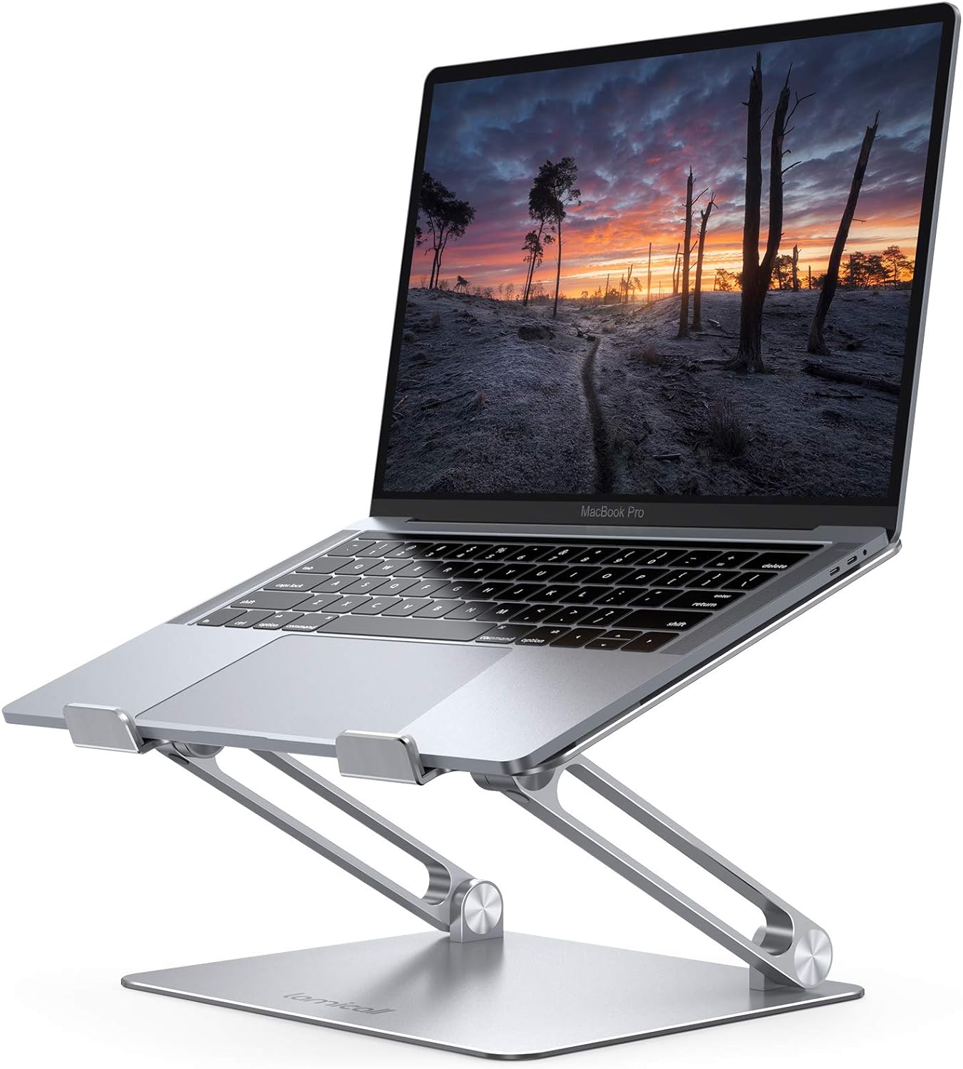 Lamicall Adjustable Laptop Stand, Portable Laptop Riser, Aluminum Laptop Stand for Desk Foldable, Ergonomic Computer Notebook Stand Holder for MacBook Air Pro, Dell XPS, HP (10-17.3'') - Black
